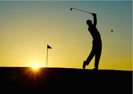Silhouette of a golf swing